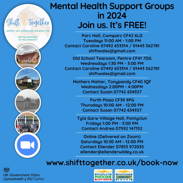 Free Mental Health Support Group in Cwmparc